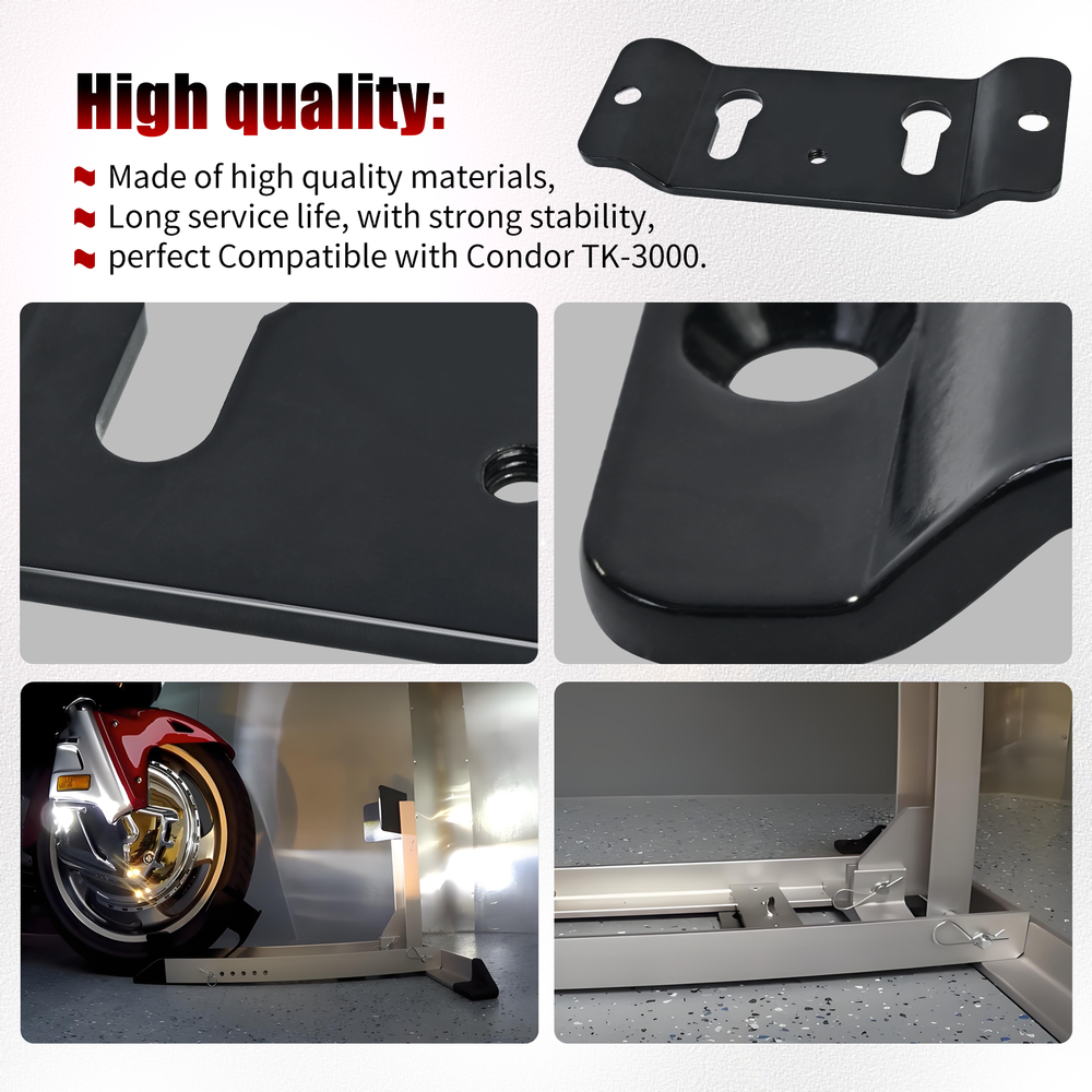 Motorcycle Trailer Stop Adapter For Condor TK-3000 Chock Pit-Stop Wheel System