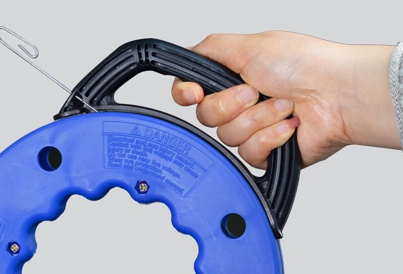 SYSTON Fish Tape Steel Wire Puller 1/8" 100 ft, Cable Puller Tool with Loop Tip