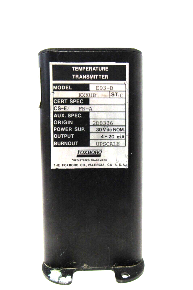 USED FOXBORO E93-B TEMPERATURE TRANSMITTER E93B