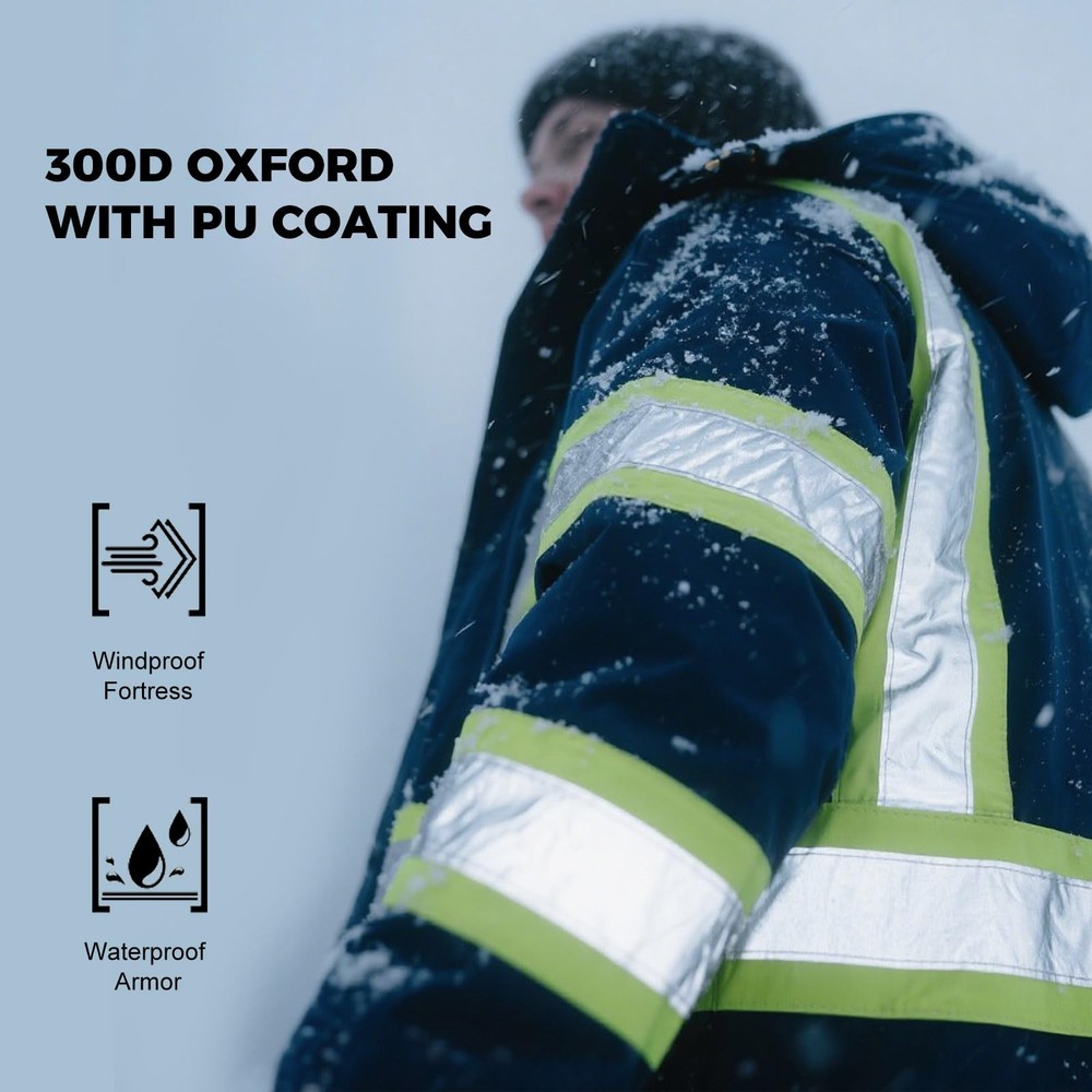 High Visibility Safety Jacket for Men Hi Vis Reflective Construction Work Jac...