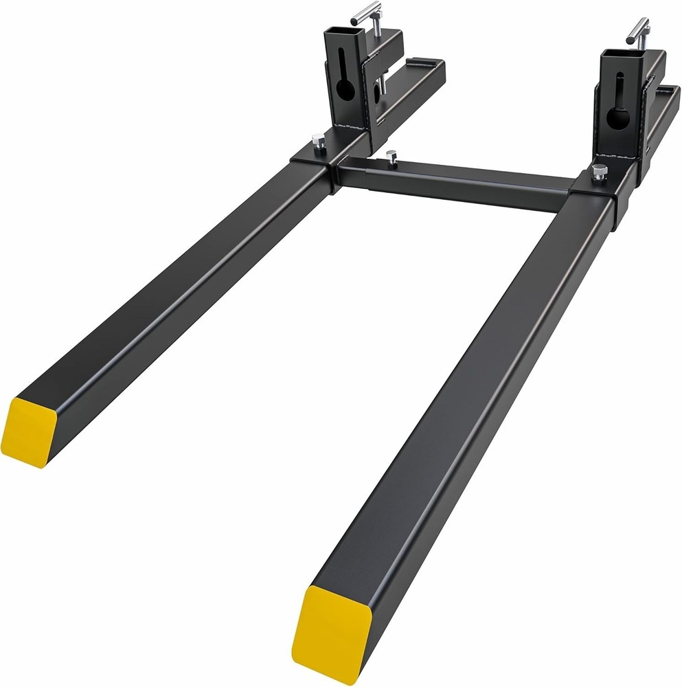 60" Heavy Duty Tractor Forks - 2000lbs Clamp-On with Adjustable Stabilizer Bar