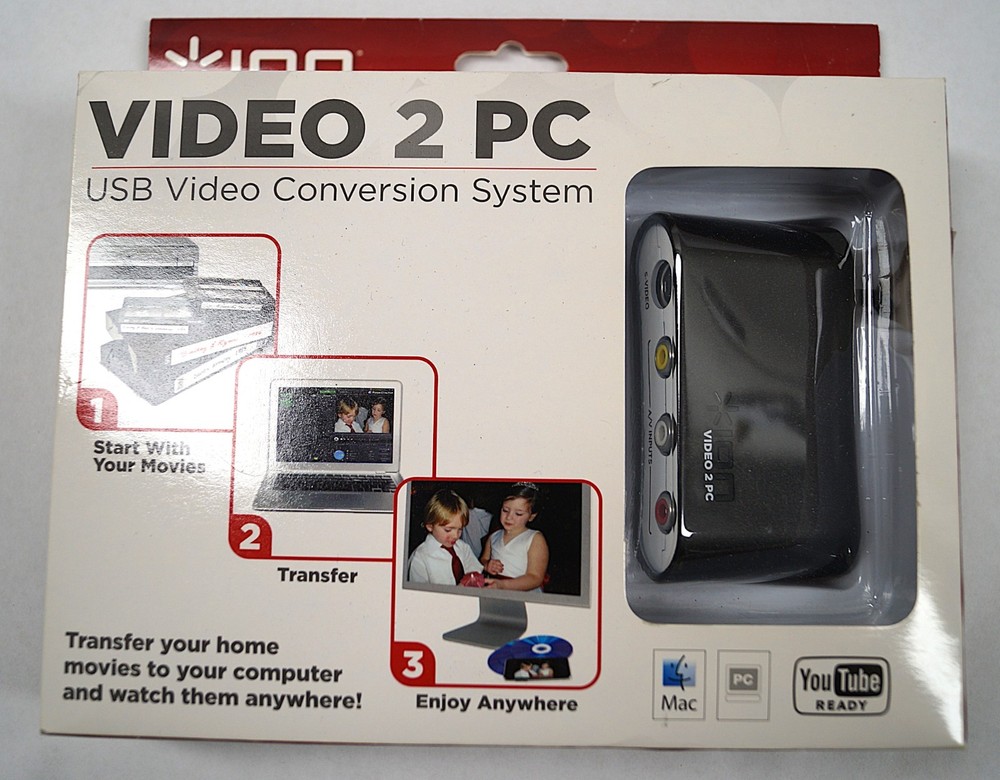ION Video 2 PC USB Video Conversion System Transfer Movies to Computer NEW E223