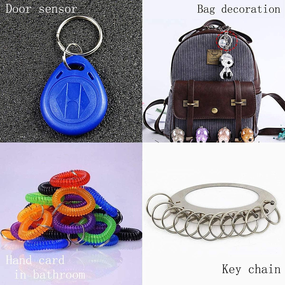 100 Pcs Split Ring, Small Key Rings Bulk Split Keychain Rings DIY Craft Metal Ke