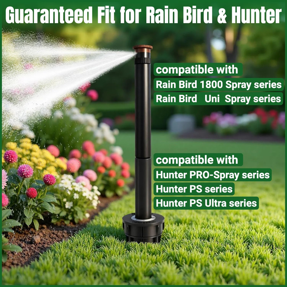 4Pcs Sprinkler Riser Extensions, Compatible with Rain Bird 1800 Series & Hunter