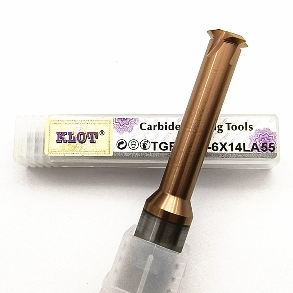 KLOT AlTiN Coated Solid Carbide Single Tooth 55° Pipe/Whitworth Thread Milling