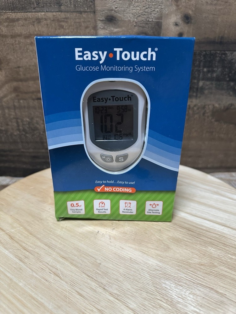 NEW Easy Touch Glucose Monitoring System No Coding, Rapid Results