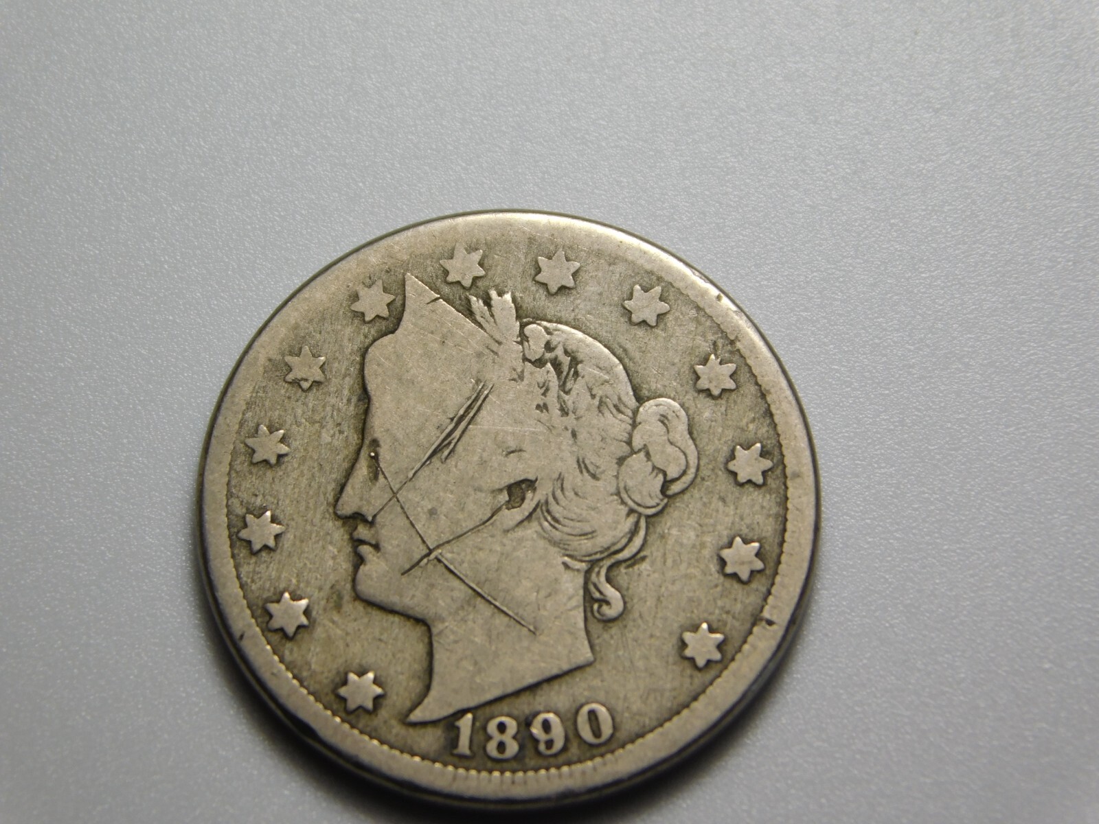 US COIN 1890  LIBERTY HEAD V NICKEL