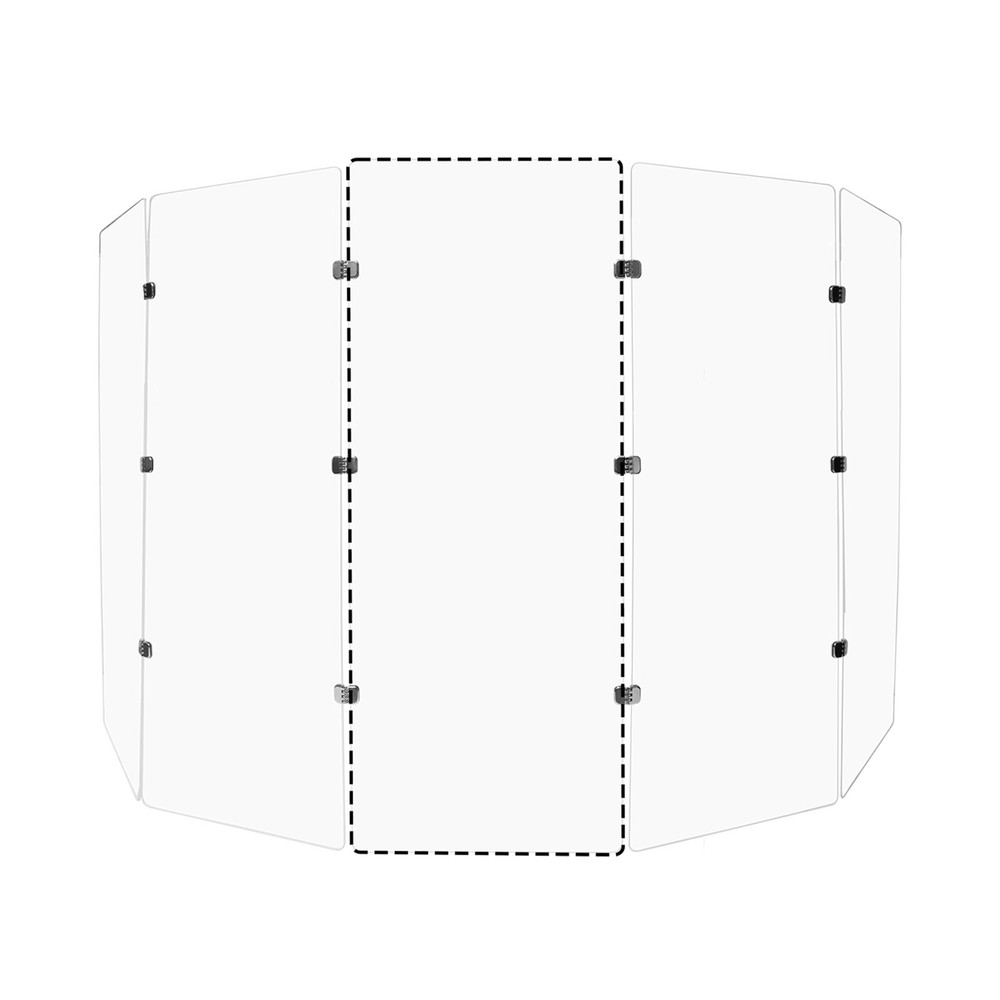 Acrylic Drum Shield one Single Panel 2' X 5' 1/4 inch Acrylic Chrome Hinges