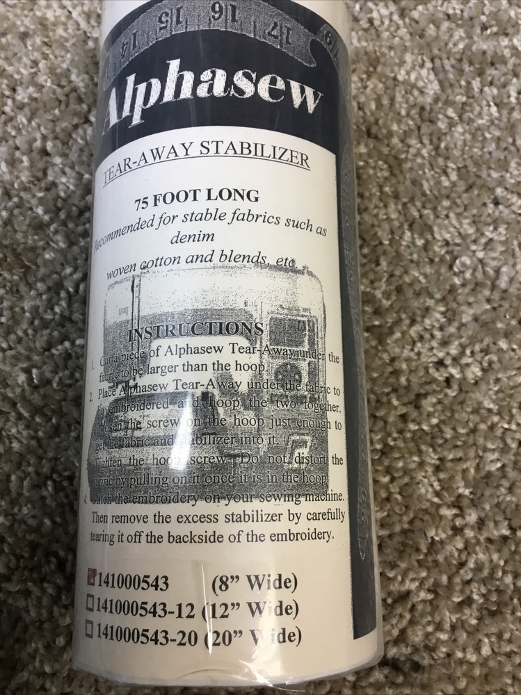 Sewing Embroidery White Stabilizer Tear-Away 75 ' Long