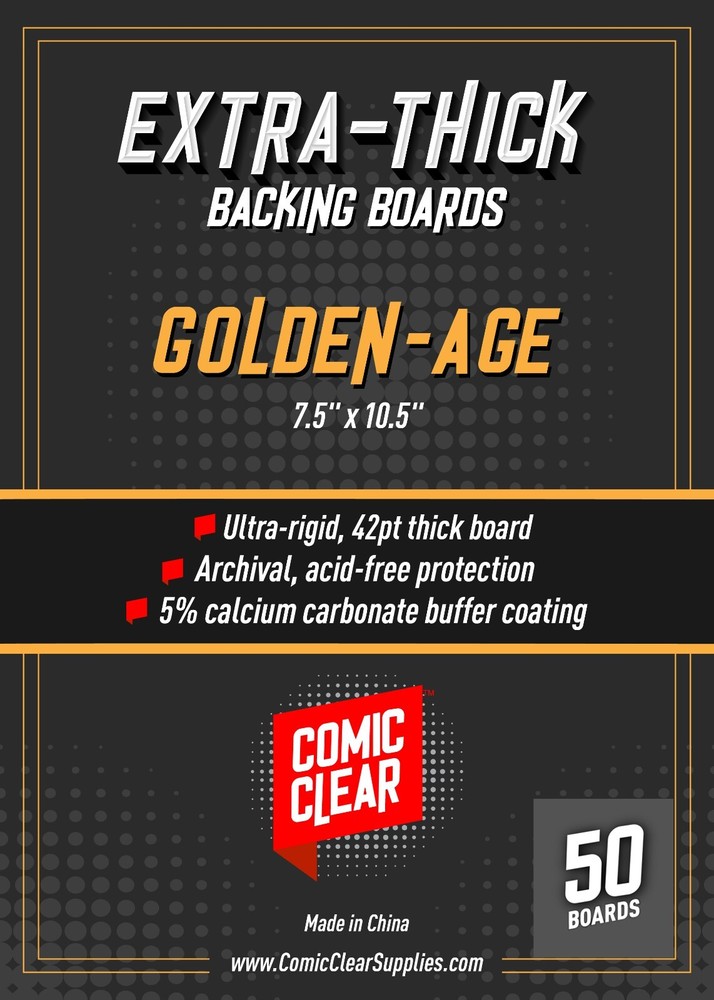 Extra Thick Golden Age Comic Book Backing Boards (x50)