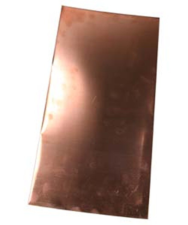 COPPER SHEET 16ga 6" x 12" 1.30mm THICK