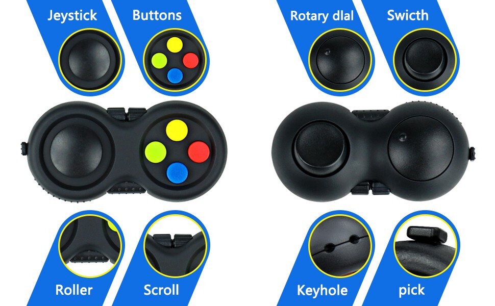 8-Function Fidget Controller Pad/Stress Reducer/Relief Game Controller/Focus Toy