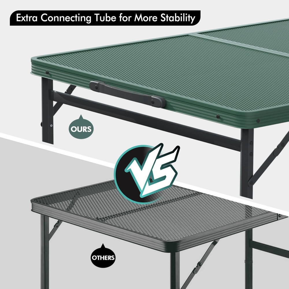 VILLEY 3-ft Portable Camping Table Grill Folding Table Lightweight Camping Table