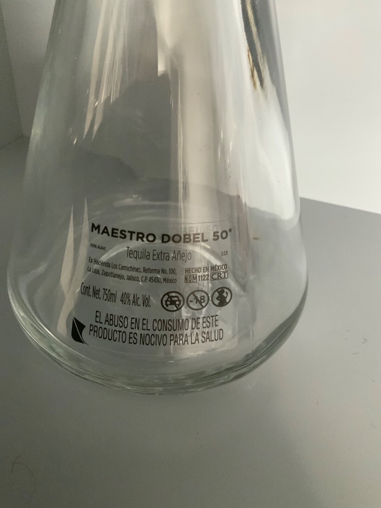 Maestro DOBEL 50 1969 tequila empty bottle