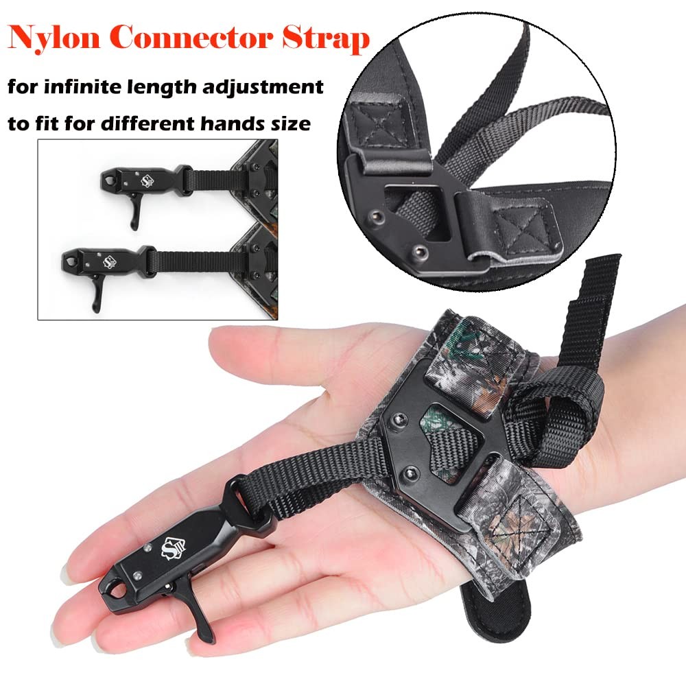 Archery Compound Bow Release Aids Trigger 360° Adjustable Wristband Release A...