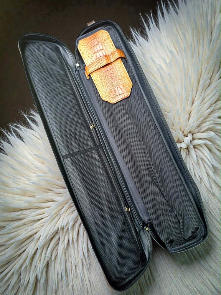 Volturi Custom Soft Pool Case 4x8 Genuine Leather w/ Backpack Straps. Rust/Brown