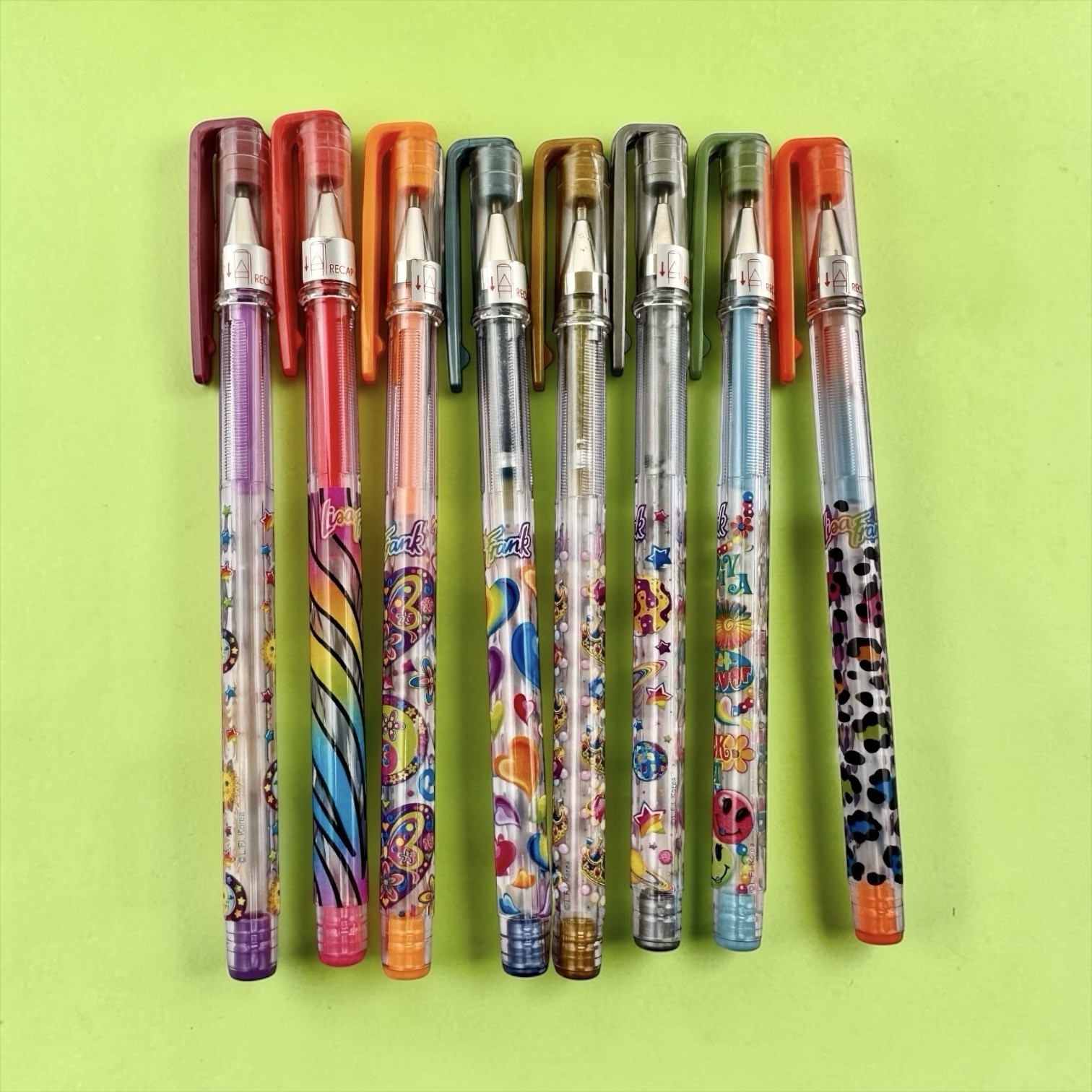 LISA FRANK DREAM WRITERS Vintage LOT Dried Up GEL PENS Stickers Notepad Holder