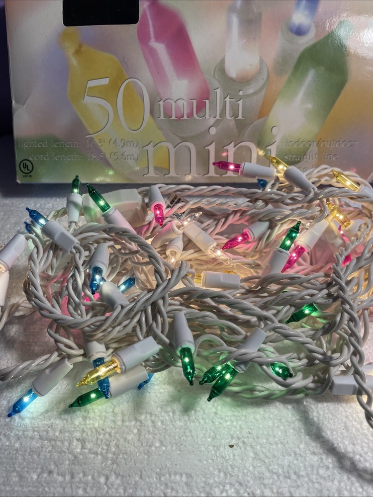 Easter String Lights Multi Color Glass Lights 50 Count Easter Pastel Colors