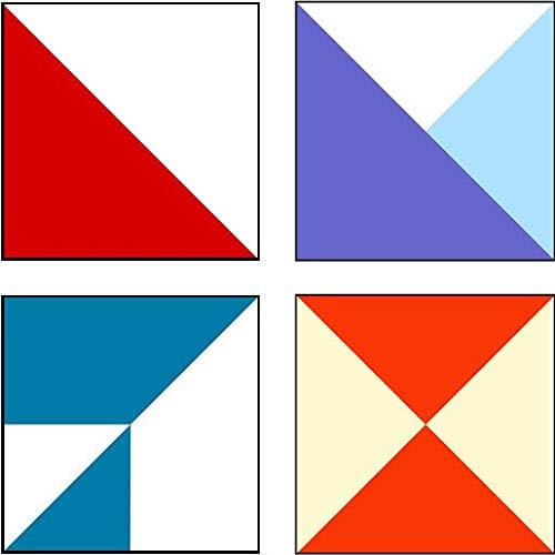 Bloc Loc Half Square Triangle Multiple-Size 4-1/2" Quilting Ruler with Clear