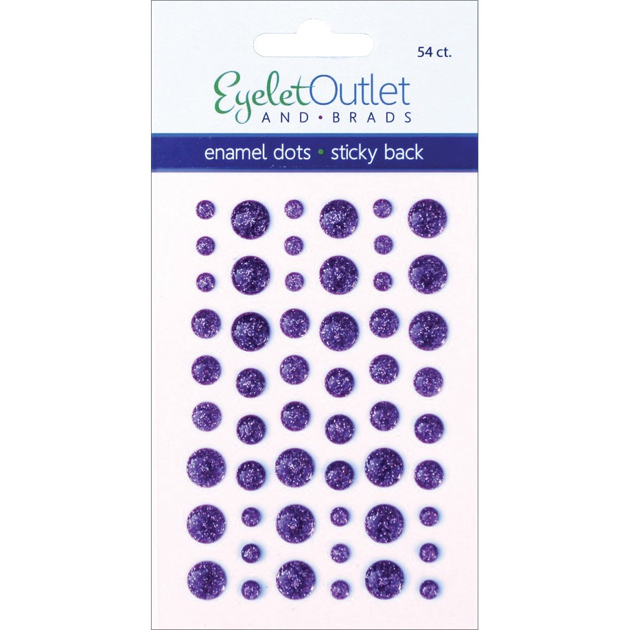Eyelet Outlet  Adhesive-Back Enamel Dots 54/Pkg-Glitter Violet