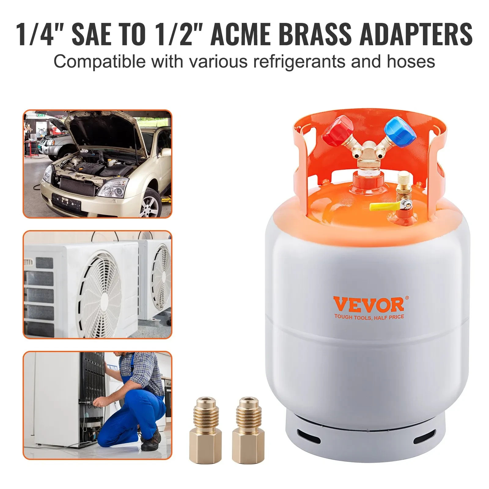 30lb Refrigerant Recovery Tank 400PSI Y-Valve R134A R410A Nitrogen Purged HVAC