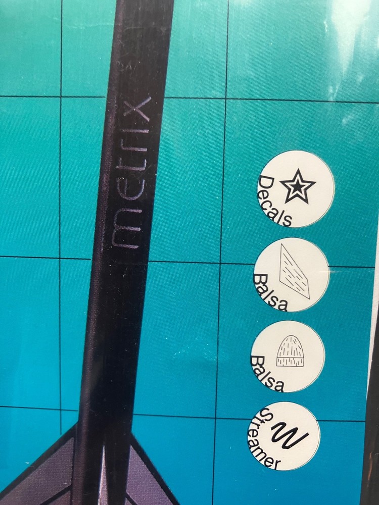 Long OOP 13 mm Power CUSTOM METRIX Skill Level 1 Flying Model Rocket Kit -Sealed