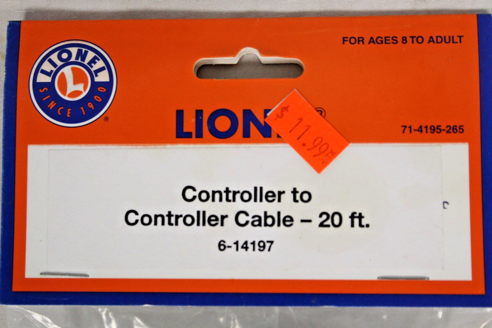 Lionel 6-14197 Controller to Controller Cable - 20 Feet (Gray)