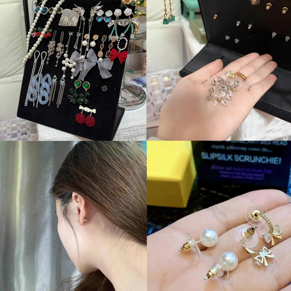 50pcs Earring Backs Backing Ear Plugs Earring Safety Backs For Studs, Fish Hooks