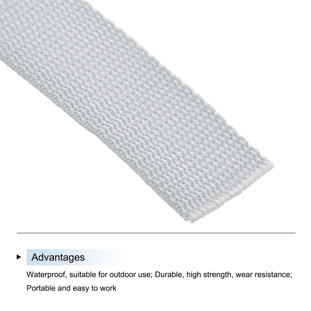 Lightweight Polypropylene Webbing Strap 3.8cm 10 Yard Pale Grey