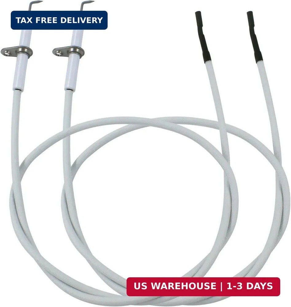 2 Pack Ceramic Igniter Electrode with 700 mm Ignition Spark Plug Wire Replacemen