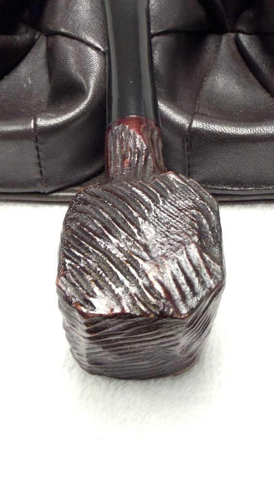 UNKNOWN MAKER: UNSMOKED 4 Panel Rustic Pot, Pristine Tapered Ebonite Stem