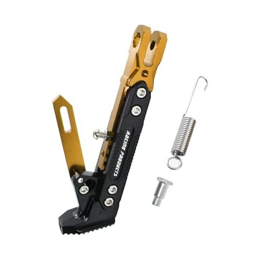 Universal Motorcycle Kickstand Accessories Motor Modified CNC Adjustable Gold 2