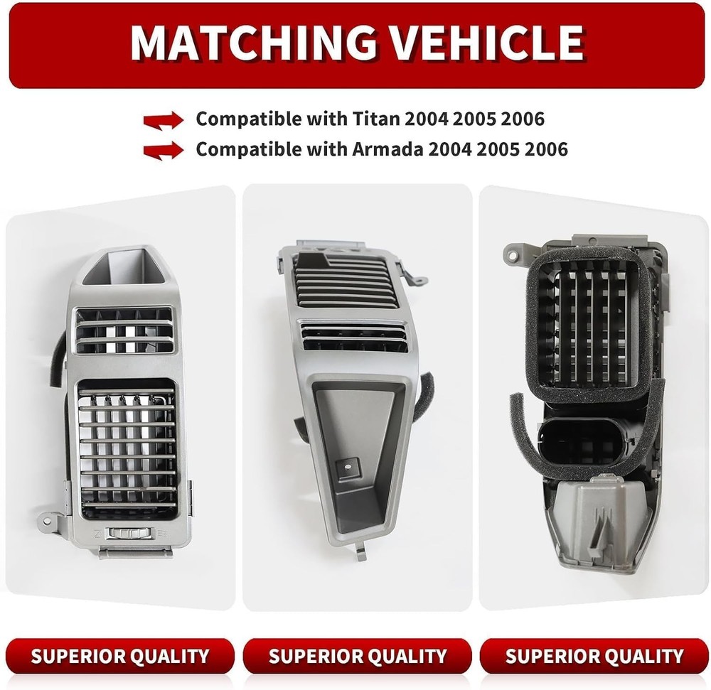 Dashboard A/C Vent Panel Grille Compatible with Titan Armada 2004-2006 68420-...