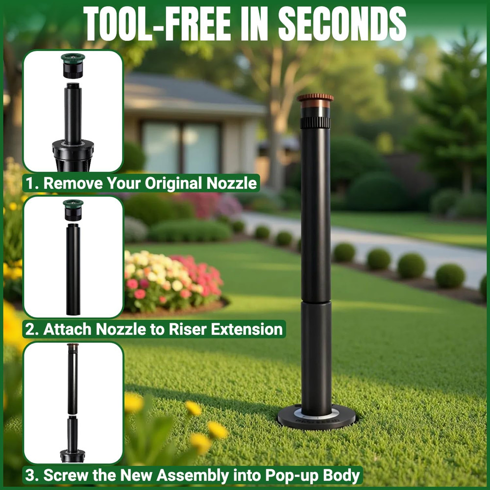 4Pcs Sprinkler Riser Extensions, Compatible with Rain Bird 1800 Series & Hunter