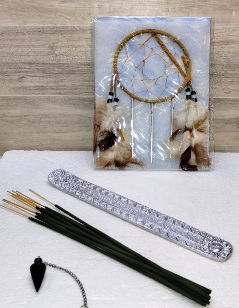 Divination Kit. Dreamcatcher, Pendulum, Incense And Burner