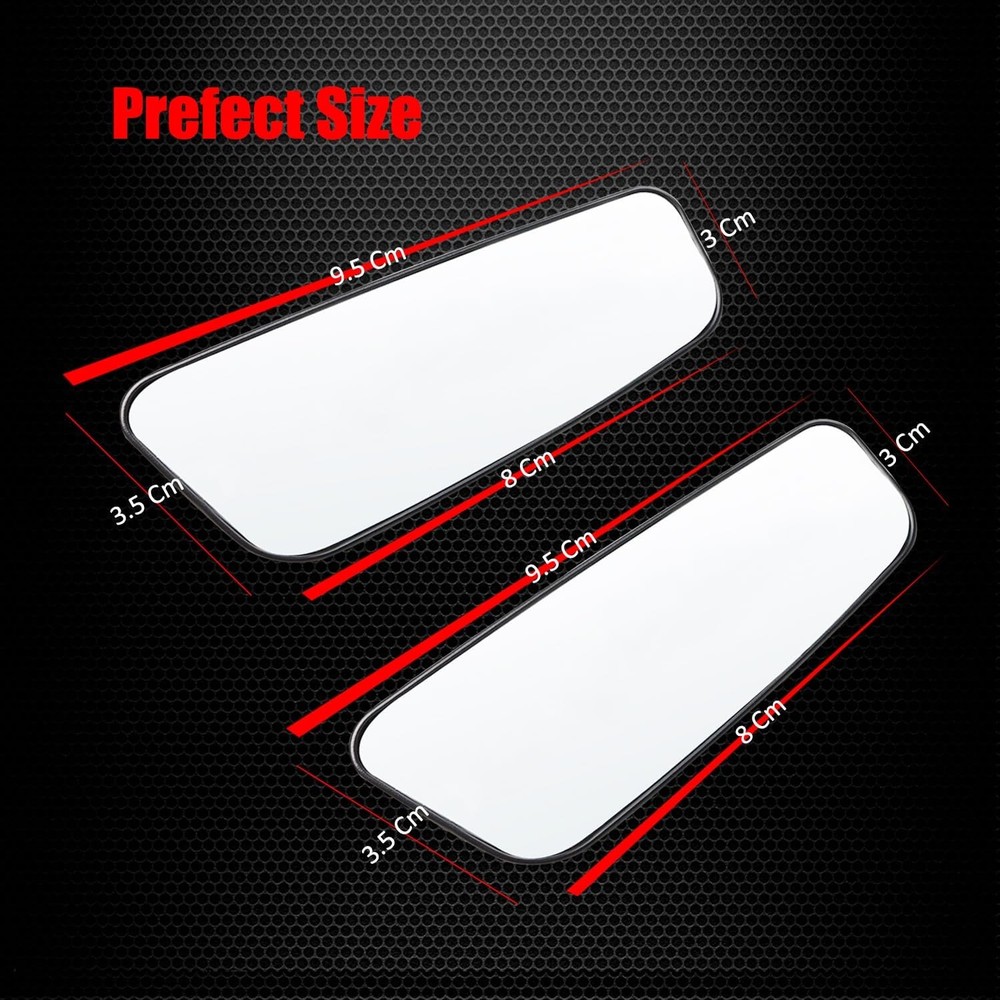 Ampper Rectangle Blind Spot Mirror, HD Glass ABS Framed Rectangle,