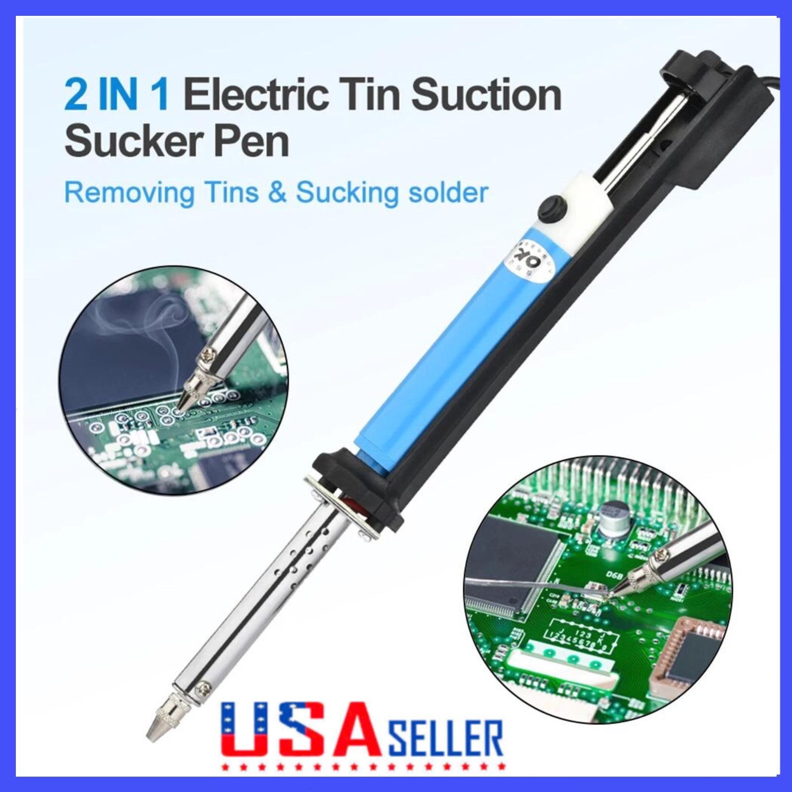 Electric Vacuum Solder Sucker Desoldering Suction Pump Iron Gun Drill Rod Tool