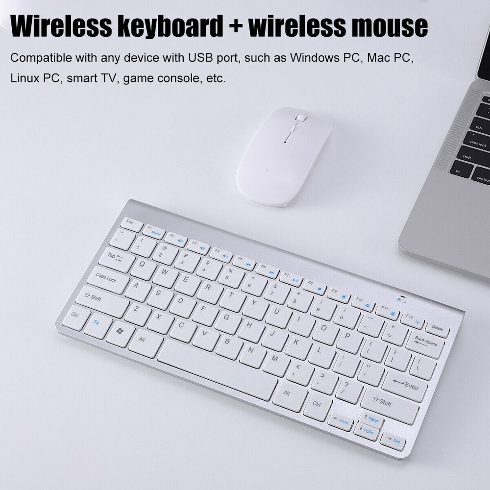 2.4Ghz Slim Mini Wireless Keyboard and Mouse Combo Set For PC Laptop Computer