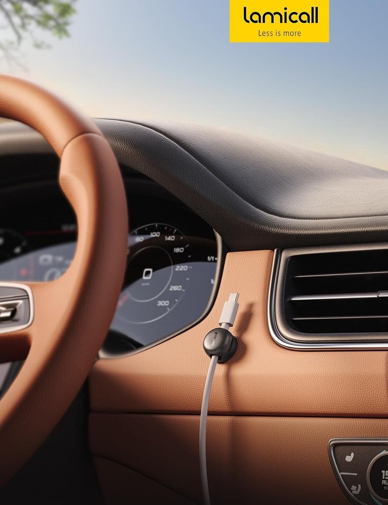 Compact Spring Cable Management Clips - 6Pack for Desk & Nightstand Organization