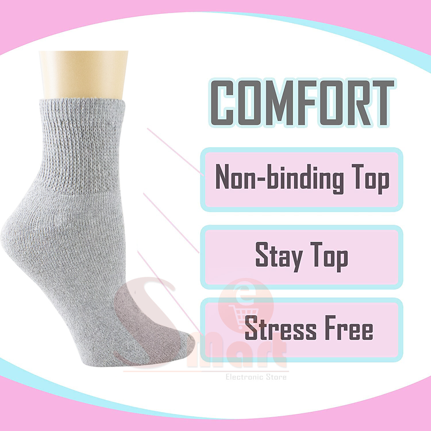 3-12 Pairs Men Women Health Circulatory Quarter Ankle Cotton Diabetic Socks