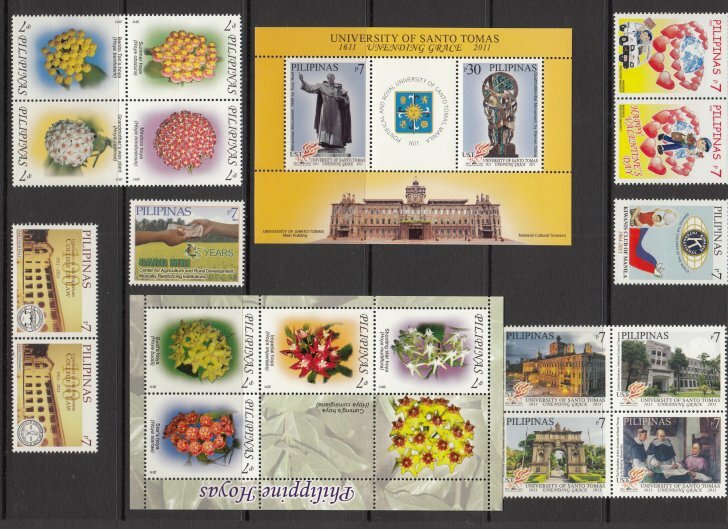 (RP11) PHILIPPINES - 2011 COMPLETE YEAR STAMP SETS WITH SOUVENIR SHEETS. MUH