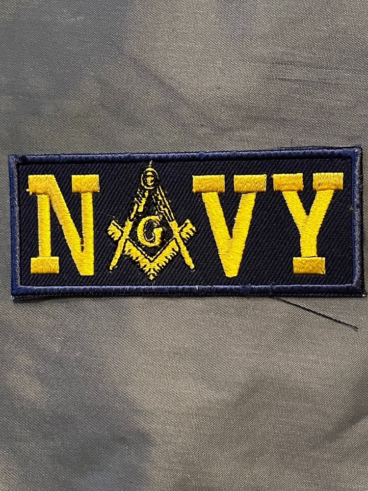 Masonic Navy Square Compass Blue Patch Iron Sew Freemason Fraternity NEW!