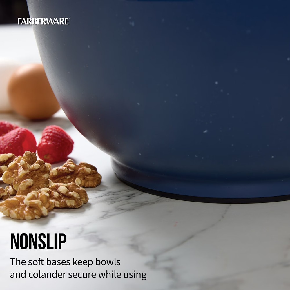 Farberware Pro Recycled 3-Piece Bowl Colander Set with Non-Slip Base