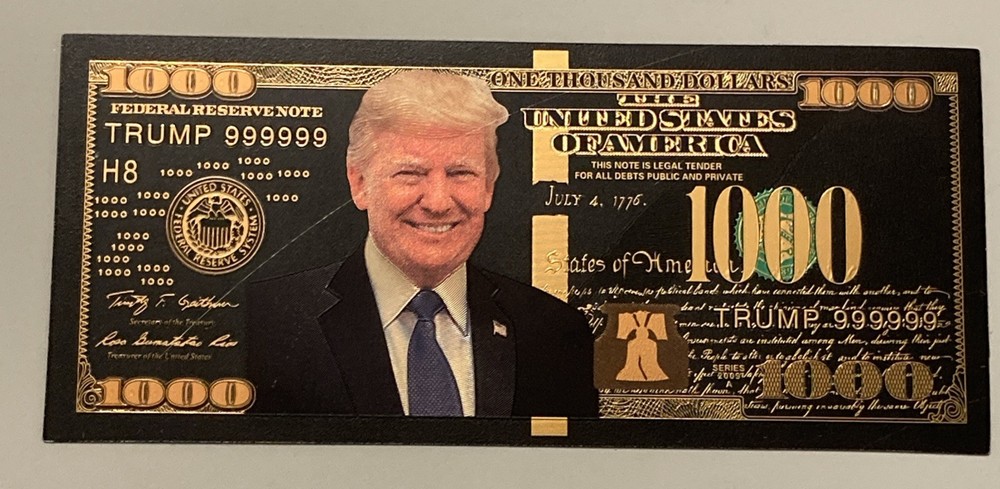 Trump $1000 Black Gold Foil Note
