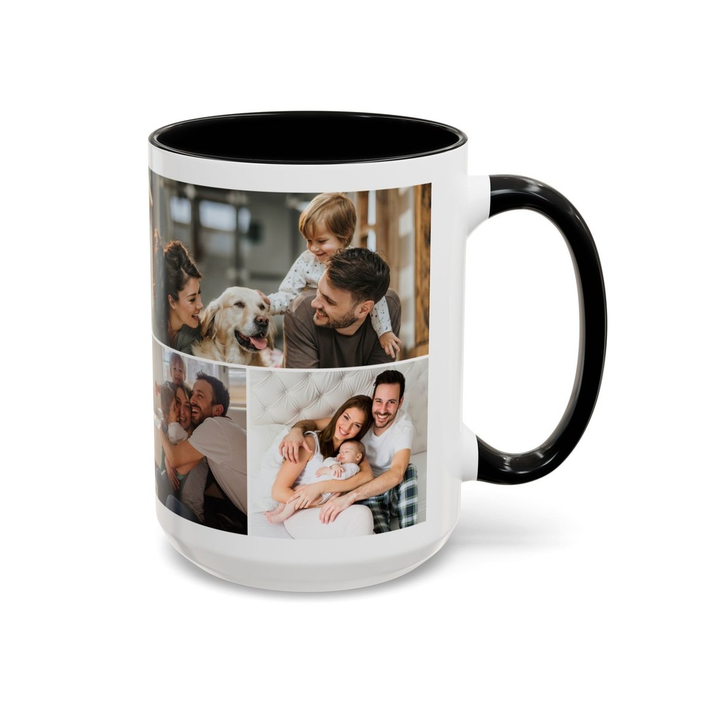 Personalized Custom Photo Collage Ceramic Coffee Mug Both Side Printed 15oz 11oz
