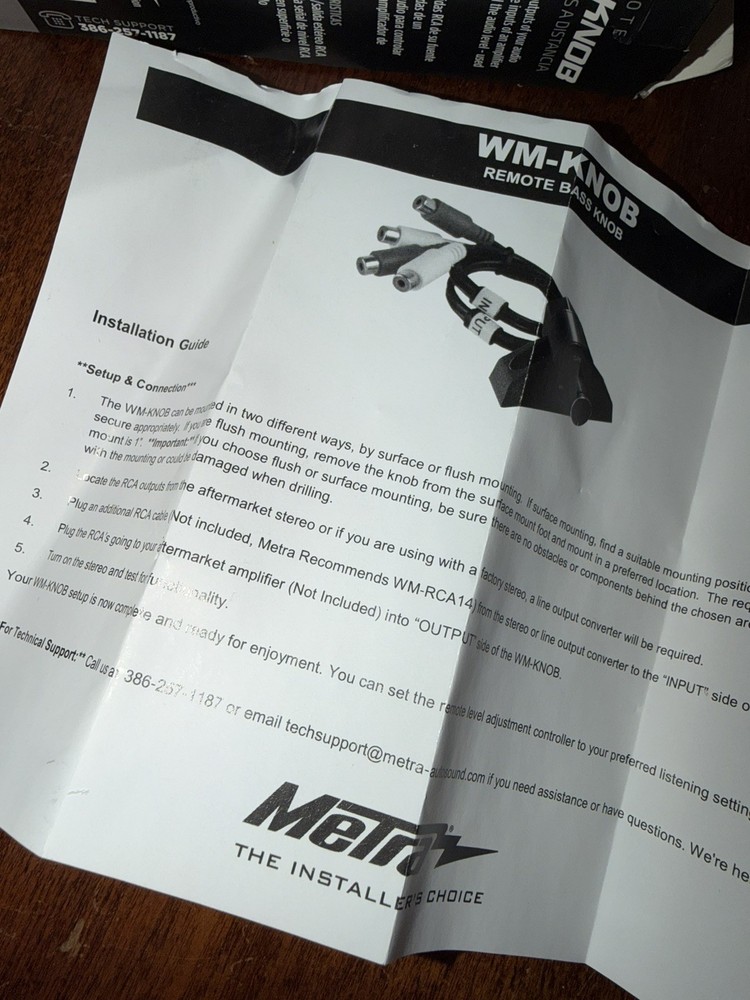 Metra Universal Amplifier/Amp RCA Level Bass/Gain Controller open box