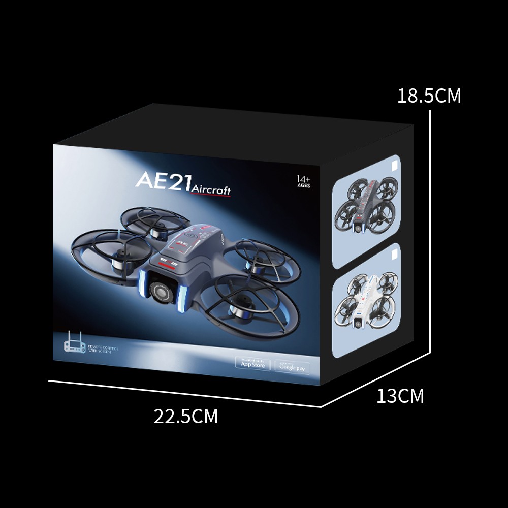 AE21 Drone FPV 720P Camera Obstacle Avoidance 4.3" Screen Quadcopter 2 Battery