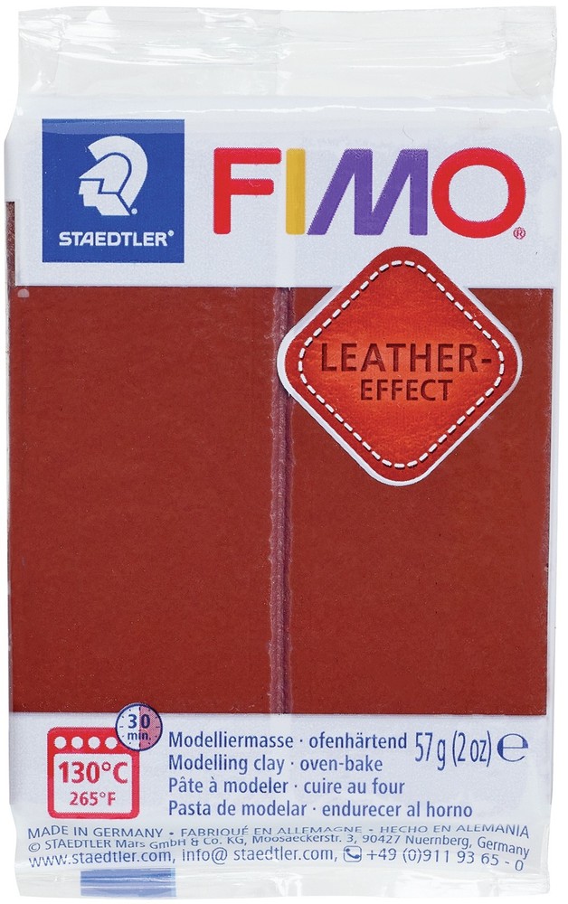Fimo Leather Effect Polymer Clay 2oz-Nut Brown - 5 Pack