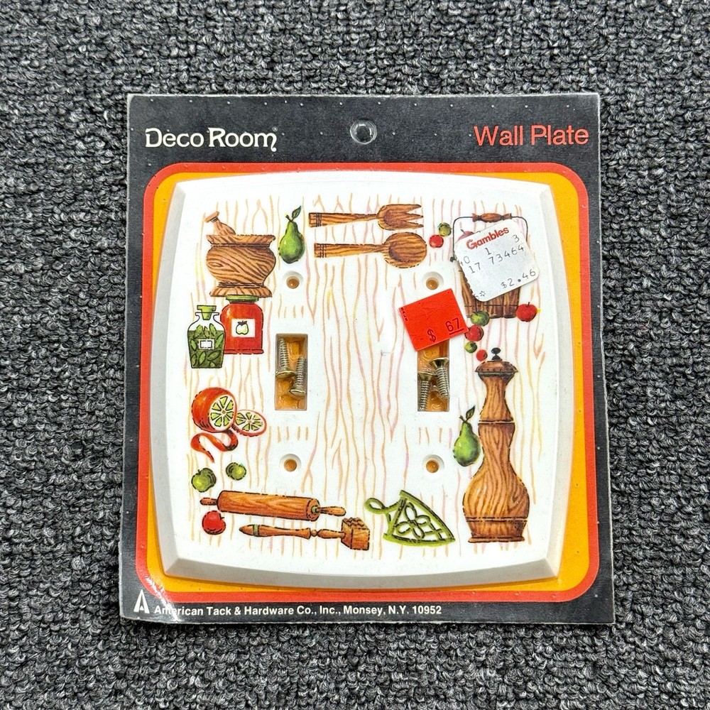 Deco American Hardware Co Double Light Switch Plate Country Kitchen NIP