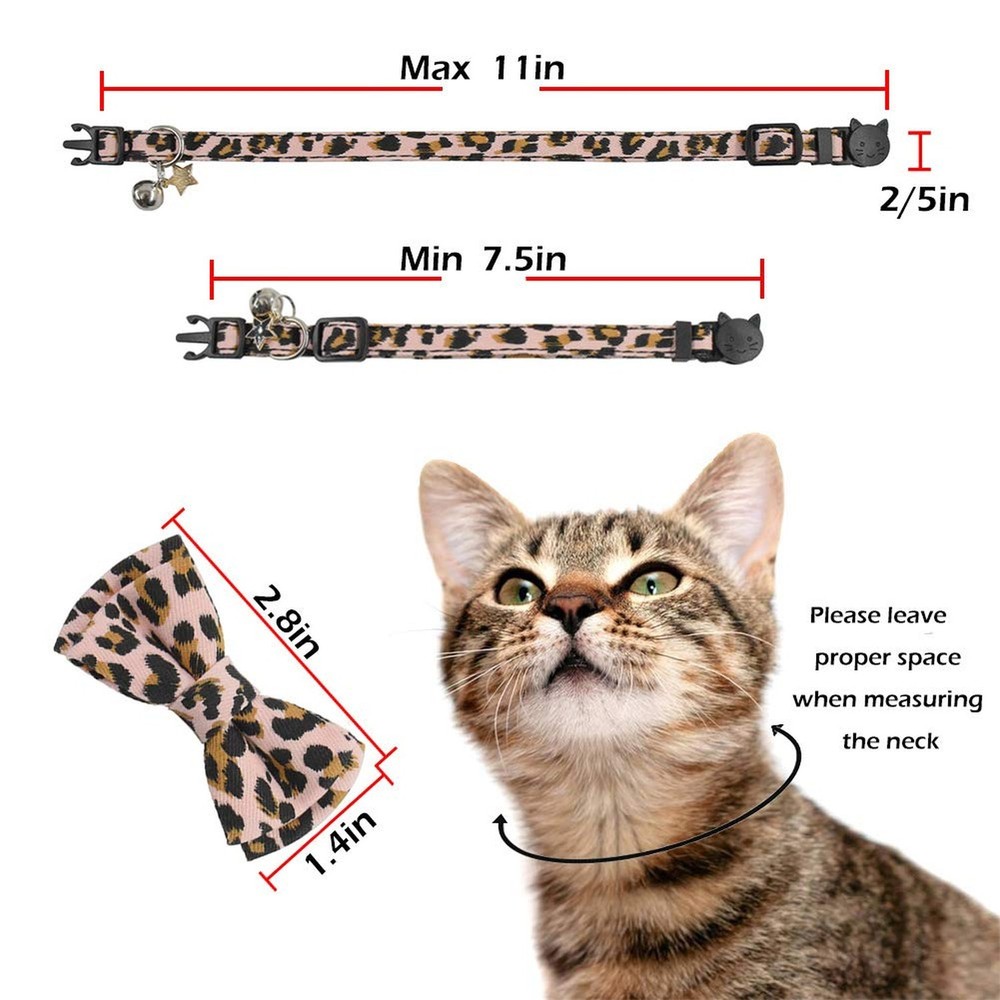 Bowtie Cat Collars Breakaway with Bell, Adjustable Cute Kitty Collars Safety ...